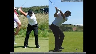 Jon Rahm golf swing  Long Iron faceon amp downtheline July 2017 [upl. by Wallinga270]