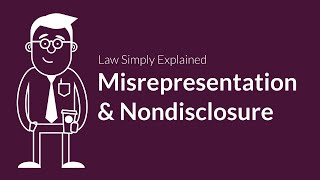 Misrepresentation and Nondisclosure  Contracts  Defenses amp Excuses [upl. by Cornelius]