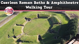 CAERLEON ROMAN BATHS amp AMPHITHEATRE WALES  Walking Tour  Pinned on Places [upl. by Ahgiela]