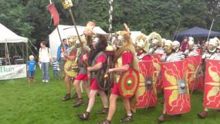 Roman Reenactment at the Amphitheatre in Caerleon Marching In [upl. by Bucher]