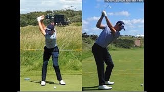 Justin Thomas golf swing  Long Iron faceon amp downtheline July 2017 [upl. by Jenks]