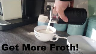 How to Get More Froth from Your Nespresso Coffee Aeroccino  Nespresso tips and help [upl. by Dlopoel]