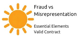 Fraud vs Misrepresentation  Other Essential Elements of a Valid Contract  CA CPT  CS amp CMA [upl. by Trace]